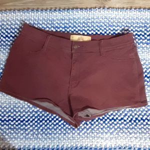 Hollister Maroon Highrise Short Shorts